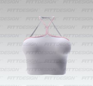 Ladies Seamless Halter Neck Ribbed Sports Bra Smart Mockup