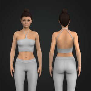 Ladies Seamless Halter Neck Ribbed Sports Bra Tech Pack