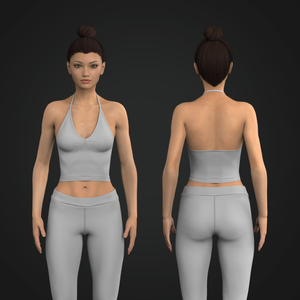 Ladies Seamless V-Shaped Halter Neckline Fitted Tank Top Tech Pack