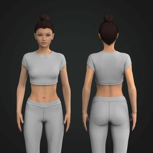 Ladies Set In Cap Sleeve Scallop Bottom Micro Fitted Top Tech Pack