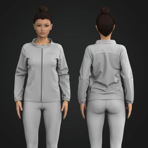 Ladies Set In Long Sleeve Full Zip Scrub Jacket Tech Pack