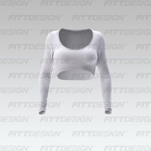 Ladies Set In Long Sleeve Micro Crop Top Smart Mockup