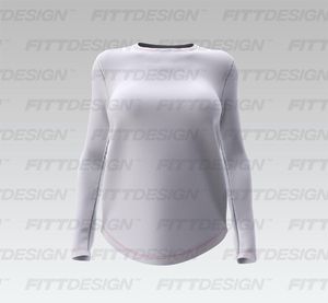 Ladies Set In Long Sleeve Scallop Bottom Tee Smart Mockup