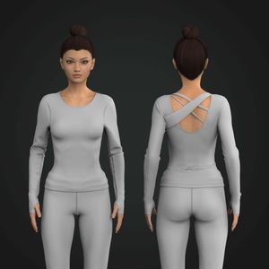 Ladies Set In Runner Sleeve Criss Cross Back Top Tech Pack