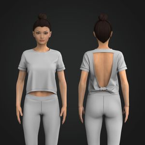 Ladies Set In Short Sleeve Back Opening Tee Tech Pack