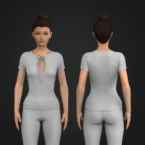 Ladies Set In Short Sleeve Keyhole Tee Tech Pack