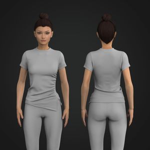 Ladies Set In Sleeve Asymmetric Overlapping Hem Tee
