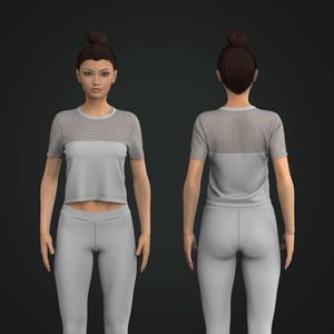 Ladies Set In Sleeve Mesh Crop Tee Tech Pack