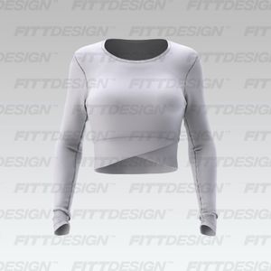 Ladies Set InLong Sleeve Cross Over Waistband Smart Mockup