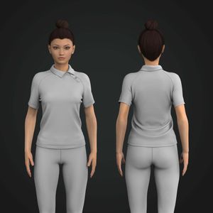 Ladies Shifted Asymmetrical Collar Relaxed Polo Tech Pack