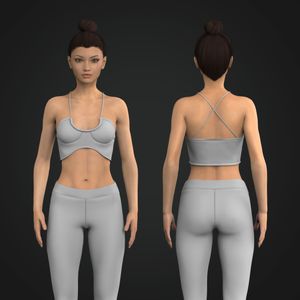 Ladies Shirred Front Neckline Curved Hemline Crop Top Tech Pack