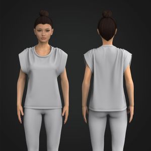 Ladies Shirred Shoulder Relaxed Tank Top Tech Pack