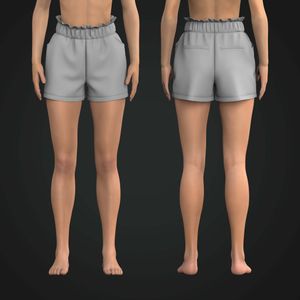Ladies Shirred Waistband Relaxed 3.00 Inch Inseam Shorts Tech Pack