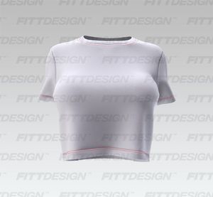 Ladies Short Sleeve Back Mesh Crop Tee Smart Mockup