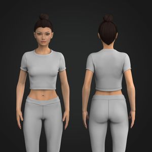 Ladies Short Sleeve Bounded Crop Top