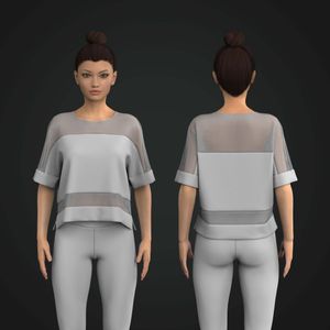 Ladies Short Sleeve Relaxed Mesh Tee Tech Pack