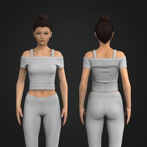 Ladies Shoulder Cut Out Fitted Tee Tech Pack