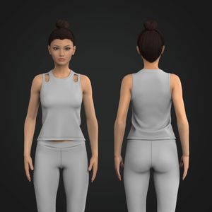 Ladies Shoulder Cut Out Relaxed Fit Tank Top Tech Pack