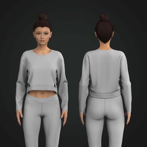 Ladies Side Cut Out Relaxed Sweater Tech Pack