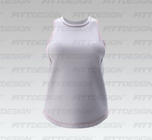 Ladies Side Mesh Scallop Bottom Tank Top Smart Mockup