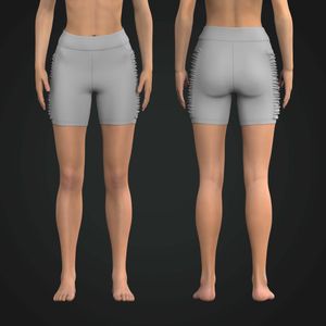 Ladies Side Ruching 6.00 Inch Inseam Biker Shorts Tech Pack