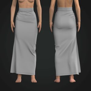 Ladies Side Ruching Split Hem Maxi Skirt Tech Pack