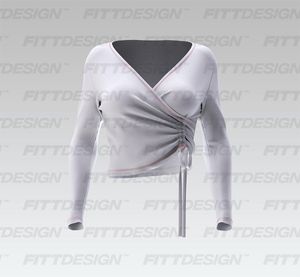 Ladies Side Ruching Wrapped Long Sleeve Top Smart Mockup