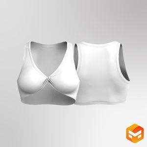 Ladies Sleeveless Twisted Crop Top - 3D Garment