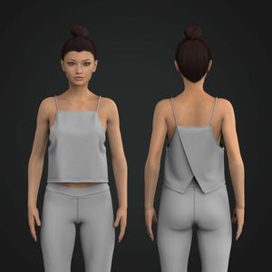 Ladies Spaghetti Strap Cross Back Crop Tank Tech Pack