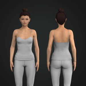 Ladies Spaghetti Strap Fitted Full Length Tank Top Tech Pack