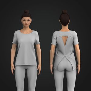 Ladies Split Back Cut Out Raglan Sleeve Tee Tech Pack