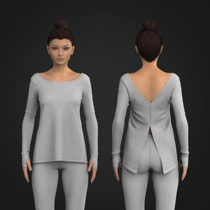 Ladies Split Hem Back Runners Sleeve Relaxed Tee Tech Pack