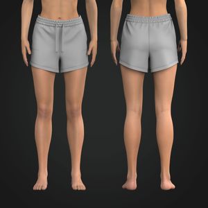 Ladies Split Hem Ribbed Lounge Shorts Tech Pack