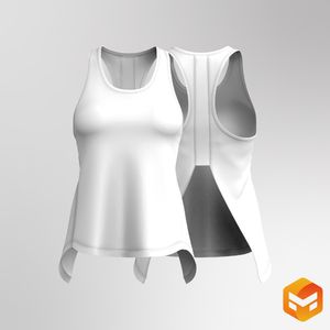 Ladies Split Racer Back Tank Top 3D Garment
