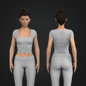 Ladies Sqaured Off Neckline Cap Sleeve Fitted Tee