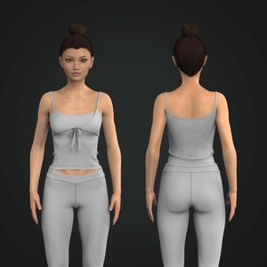 Ladies Square Camisole Neckline Adjustable Tank Top Tech Pack