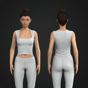 Ladies Square Neckline Fitted Tank Top Tech Pack