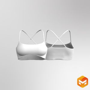 Ladies Squared Camisole Neckline Criss Cross Back Sports Bra 3D Garment