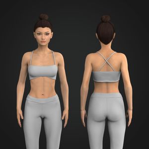 Ladies Squared Camisole Neckline Criss Cross Back Sports Bra Tech Pack