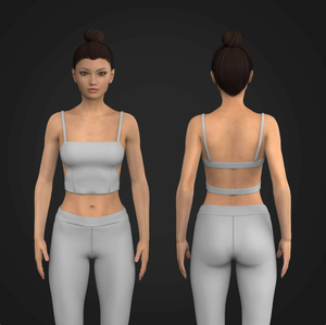 Ladies Squared Camisole Neckline Open Back Crop Tank Top Tech Pack