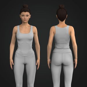 Ladies Squared Neckline Fitted Tank Top Tech Pack