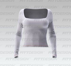 Ladies Squared Neckline Long Sleeve Tee Smart Mockup