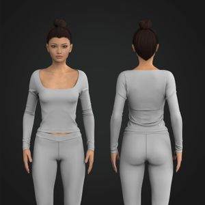 Ladies Squared Neckline Long Sleeve Tee Tech Pack