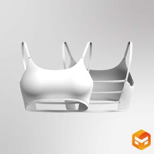 Ladies Squared Off Camisole Neckline Strappy Crop Bra 3D Garment