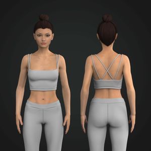 Ladies Squared Off Camisole Neckline Strappy Sports Bra Tech Pack