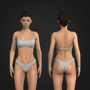 Ladies Squared Off Camisole Neckline Two Piece Bikini Swimsuit Tech Pack