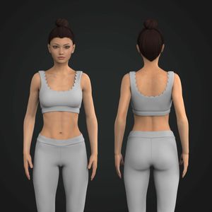 Ladies Squared Off Laser Cut Petal Neckline Sports Bra Tech Pack