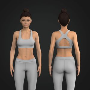 Ladies Squared Off Neckline Back Opening Sports Bra Tech Pack