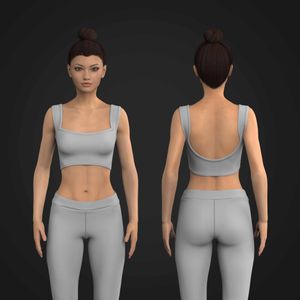 Ladies Squared Off Neckline Crop Bra Tech Pack