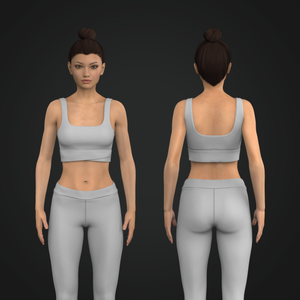 Ladies Squared Off Neckline Cross Over Waistband Sports Bra Tech Pack